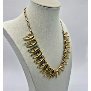 Sweet Romance Shelley Cooper Gold Tone Fringe Collar Necklace 8"‎ Drop Artisan